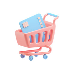 Ecommerce Shopping Cart With Credit Card 3D