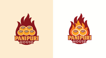 Fire Pani Puri Logo Vector Design	