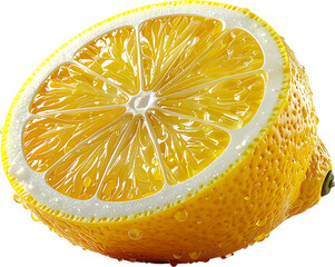 Lemon 3D PNG Transparent Background (Isolated on White Background)
