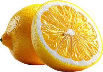 Lemon 3D PNG Transparent Background (Isolated on White Background)