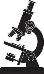 Microscope silhouette vector, black and white silhouette vector illustration