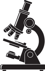 Microscope silhouette vector, black and white silhouette vector illustration