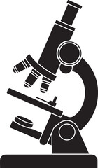 Microscope silhouette vector, black and white silhouette vector illustration