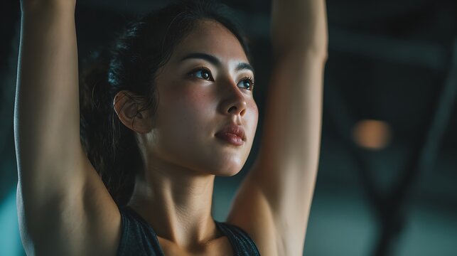 Smiling Young Woman in Sportswear Recording Video for Healthy Lifestyle Blog in a Modern Home Kitchen