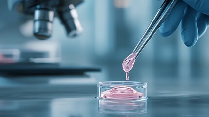 IVF Treatment and Biotechnology – Doctor Preparing Embryo in Petri Dish
