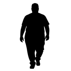 Vector art of silhouette of a man walking, depicting a figure in motion with a focus on form and posture, conveying a sense of movement and presence