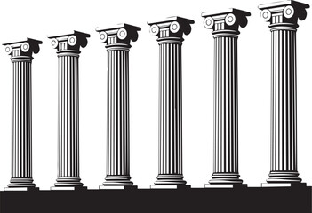 Column silhouettes vector illustration