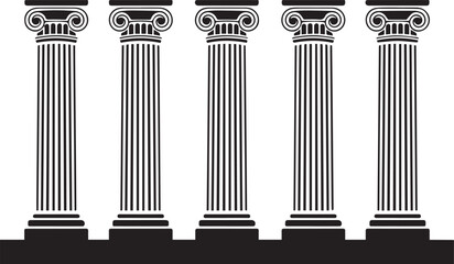 Column silhouettes vector illustration