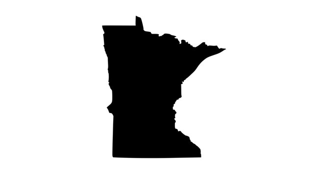 Vector art of minnesota state silhouette a simple yet striking depiction of the states unique outline, showcasing its geographical shape and borders with clarity