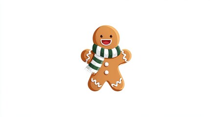 Fototapeta premium Flat Illustration of Gingerbread Man with Transparent Background for Holiday Design and Digital Projects