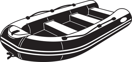 A inflatable boat silhouette vector illustration