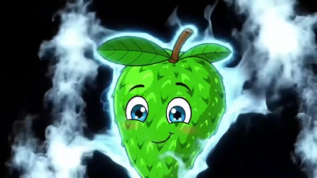 Animated green fruit