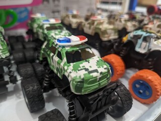 Green Camo Police Toy Monster Truck © mardee