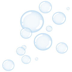 Bubbles Soap Floating Vector Illustration