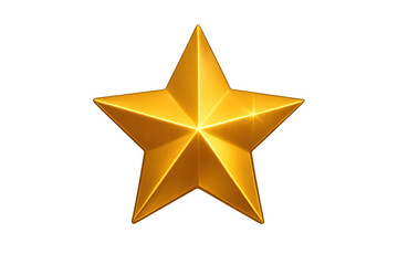 Golden 3d star rating award icon for success