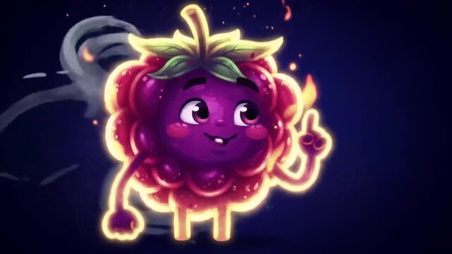 Cartoon raspberry character