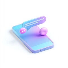 Mobile Chat Message Notification 3D