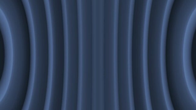 Dark Blue Curved Vertical Ribbed Surface With Soft Shadows And Highlights abstract background