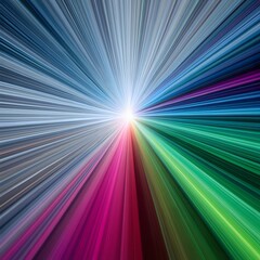Abstract colorful light rays radiating from a central point creating a dynamic effect
