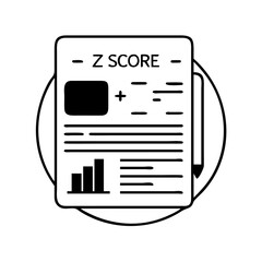 Vector art of z score concept illustration with statistical chart and graph