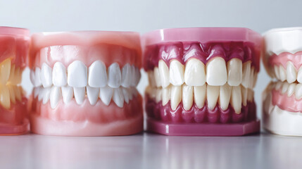 Fototapeta premium Dentistry background, dental care, hygiene. Oral health, teeth preventive care. Orthodontics banner, implants surgery, dental cleaning, treatments. Dental medicine, cosmetic dentistry