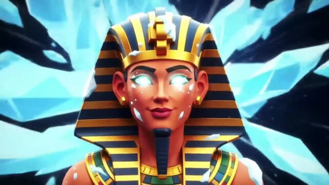 Digital egyptian pharaoh portrait