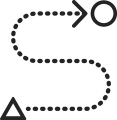 Path route journey destination navigation symbol icon vector