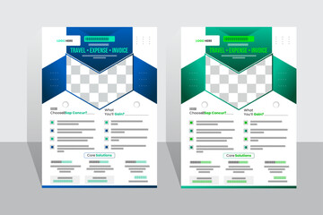 Flyer design template for travel and print layout illustration