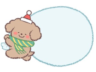 トイプードルサンタクロースの袋フレーム