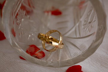 Crystal Wedding Concept with Rings and Soft Romantic Light