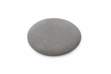 Smooth gray stone, circular pebble for zen, spa, balance, and tranquility concepts on transparent background
