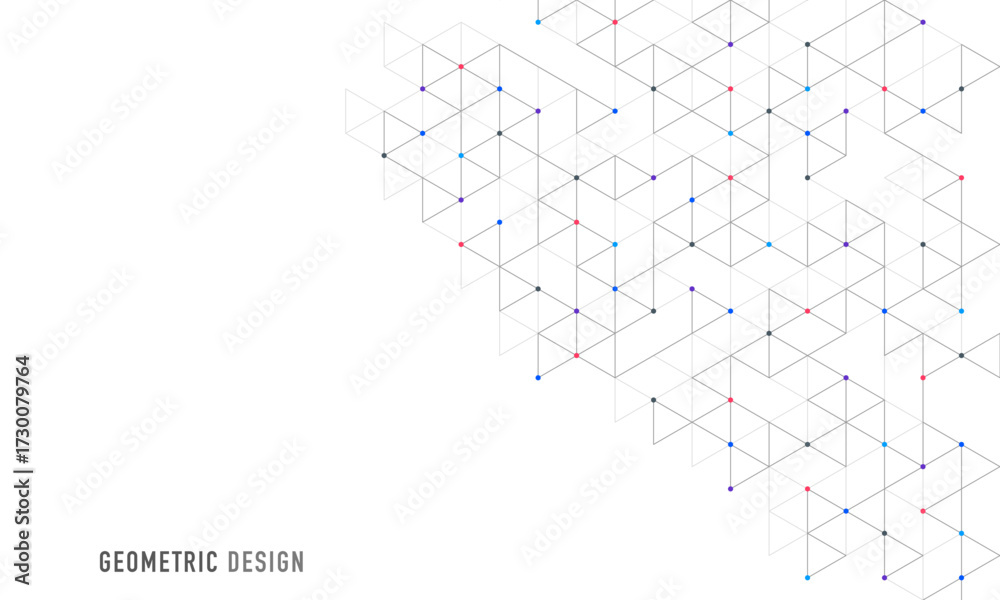 Wall mural abstract vector background with a geometric pattern of triangle shapes
