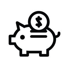 Obraz premium Piggy bank icon with dollar coin symbol representing savings investment and financial growth