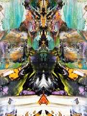 Abstract art background . Hand painting artwork on canvas .