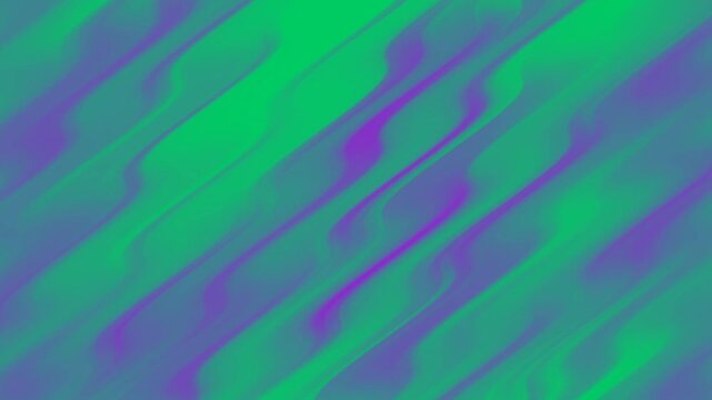 Diagonal Green and Purple Wavy Stripes with Smooth Gradient Blending abstract
