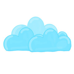 Isolated Cluster of Light Blue Clouds. High-Quality PNG Clip Art for Backgrounds, Apps, Kids' Media, and Web Design.