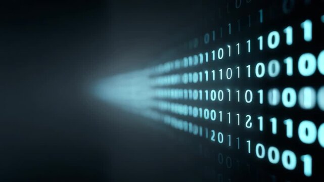 Binary Code Data Digital Technology Background Abstract Computer Matrix Blue Glowing Futuristic Concept Information Cyberspace Programming Software System Network Security Innovation
