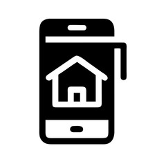 Modern real estate app interface on a smartphone screen icon for property search and listing