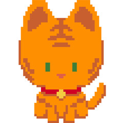 Obraz premium Orange cat pixel art
