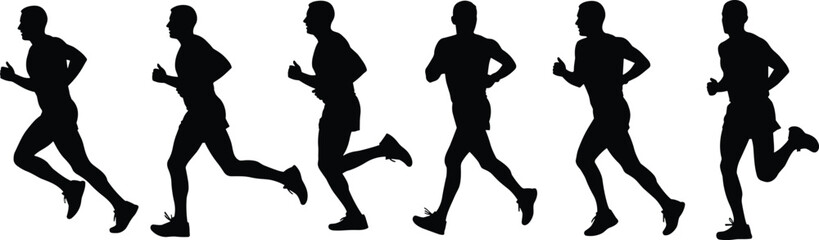 Man running silhouette, athlete jogging, fitness training, healthy lifestyle, sports activity, marathon runner, outdoor exercise, active male, workout inspiration