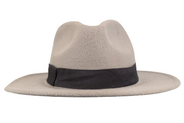 Gray Cowboy Hat Isolated on White Background Western Style Headwear