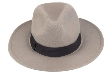 Gray Cowboy Hat Isolated on White Background Western Style Headwear