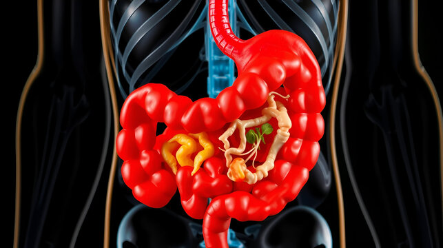 Stomach: The stomach, a hollow organ, starts the digestion process by breaking down food with acids and enzymes, transforming it into absorbable nutrients.