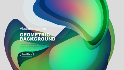 Dynamic fluid shapes, vibrant colors blend. Modern design, abstract composition, perfect for backgrounds. Minimalist aesthetic, clean presentation.