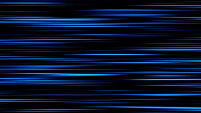 Horizontal Blue Light Streaks on a Black Background abstract lines