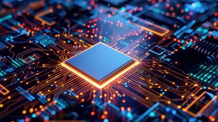 Future tech chip circuit background