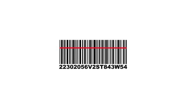 Bar code code scanning animation. Bar code animation with laser beam. Laser beam barcode scanning motion graphics. Retail label barcode scanning video. barcode being scanning 4k video.