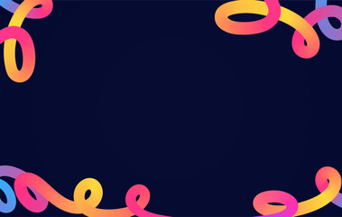 Colorful wavy gradient lines. Minimalist template with vibrant spiral wave elements.