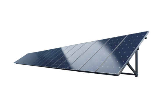 Solar panels isolated on transparent background renewable energy