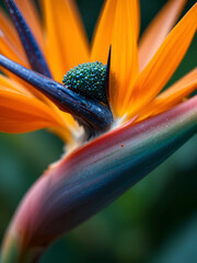 Bird of paradise flower vibrant tropical blossom close-up macro photography